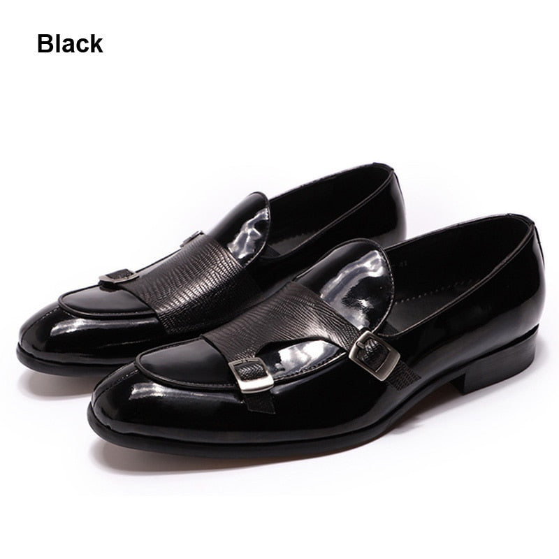 Men's Patent Leather Loafers Slip-On Shoes