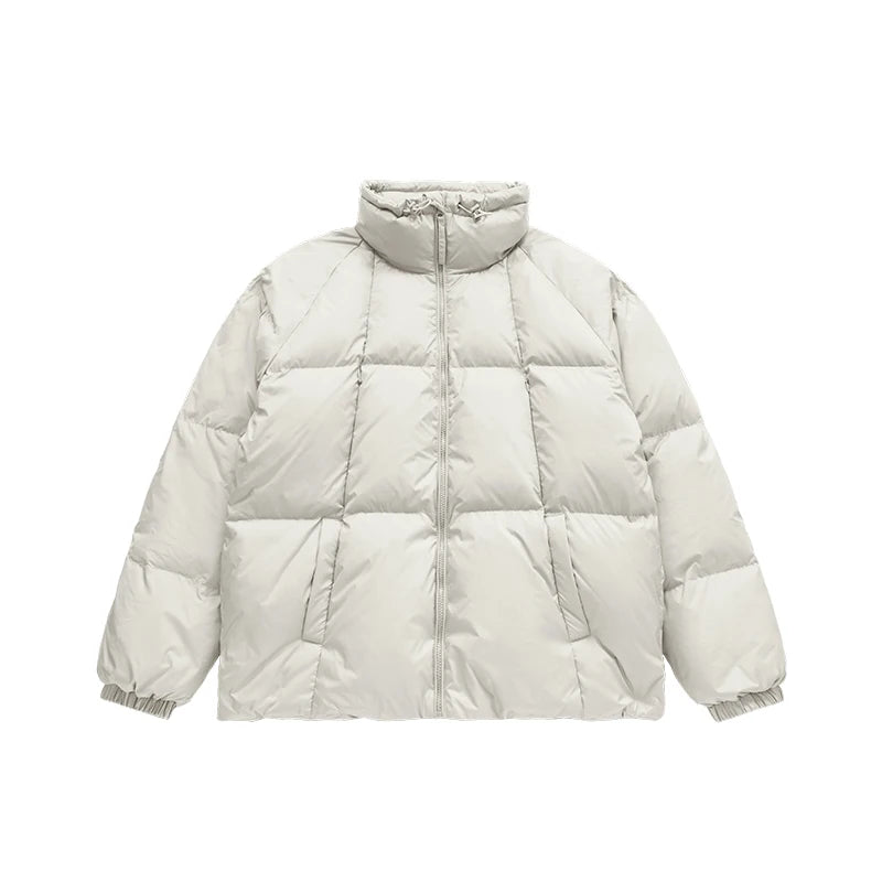 Minimalist Down Jacket Unisex - 90% Down Fill High Collar Winter Outerwear