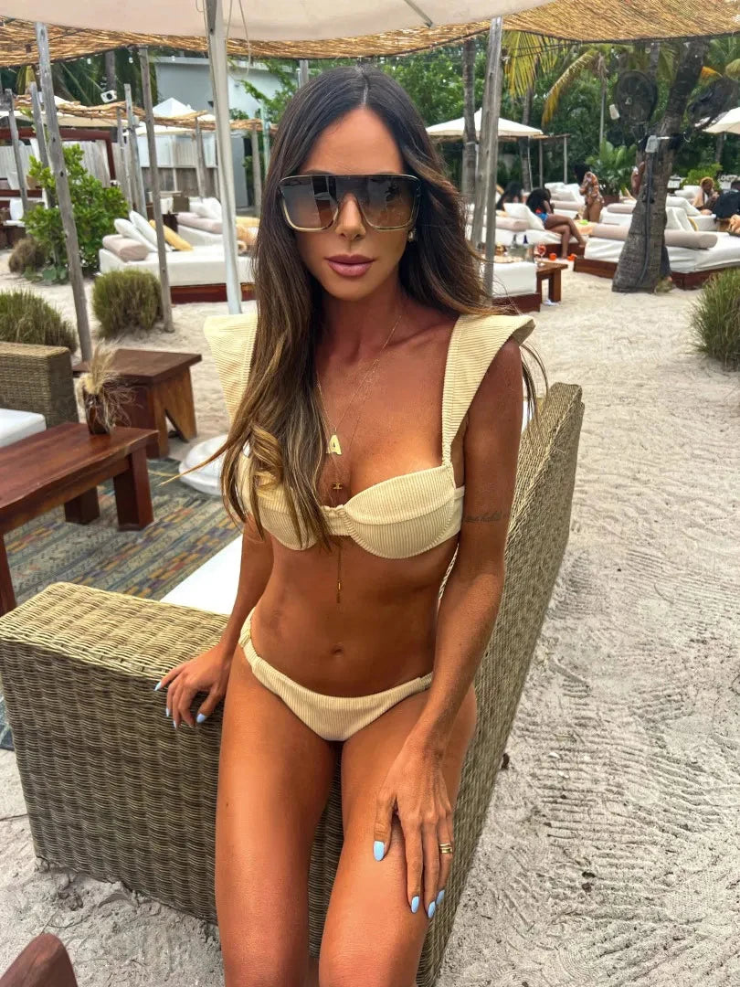 Women's Underwired Padded High Waist Bikini Set | 3-Piece Beachwear