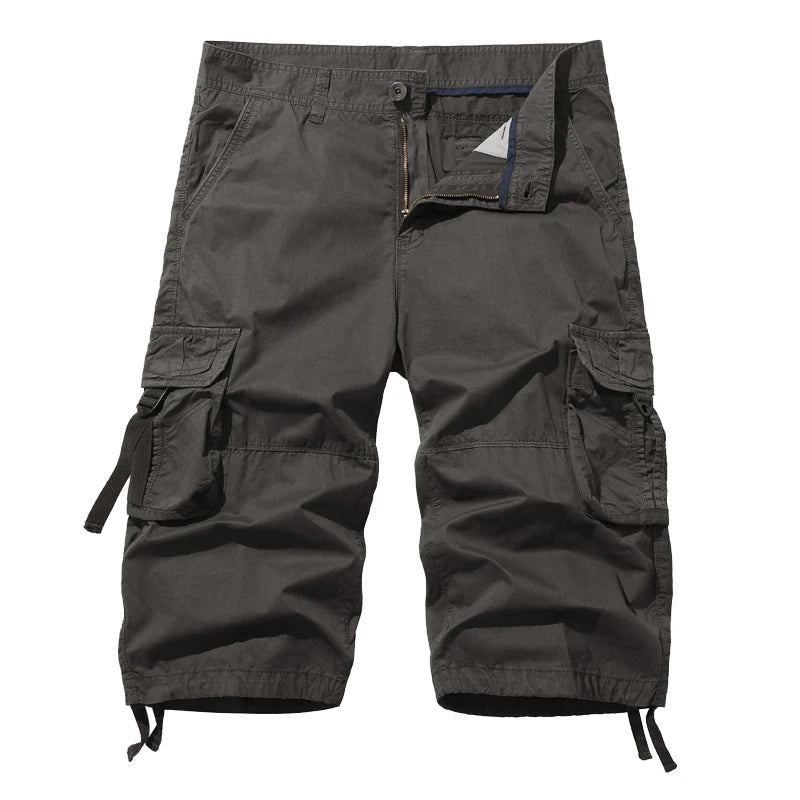 Men's Cotton Cargo Shorts - Multi Pocket Casual Summer Trousers