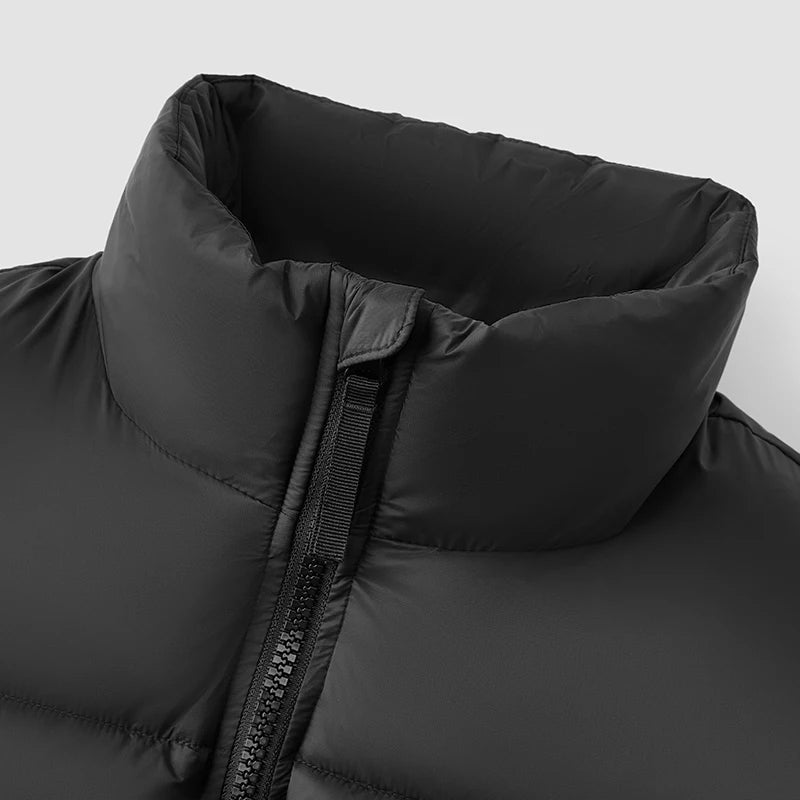 Cotton Padded Jacket Men Thick Printed Texture Stand Collar Winter Fashion Outerwear