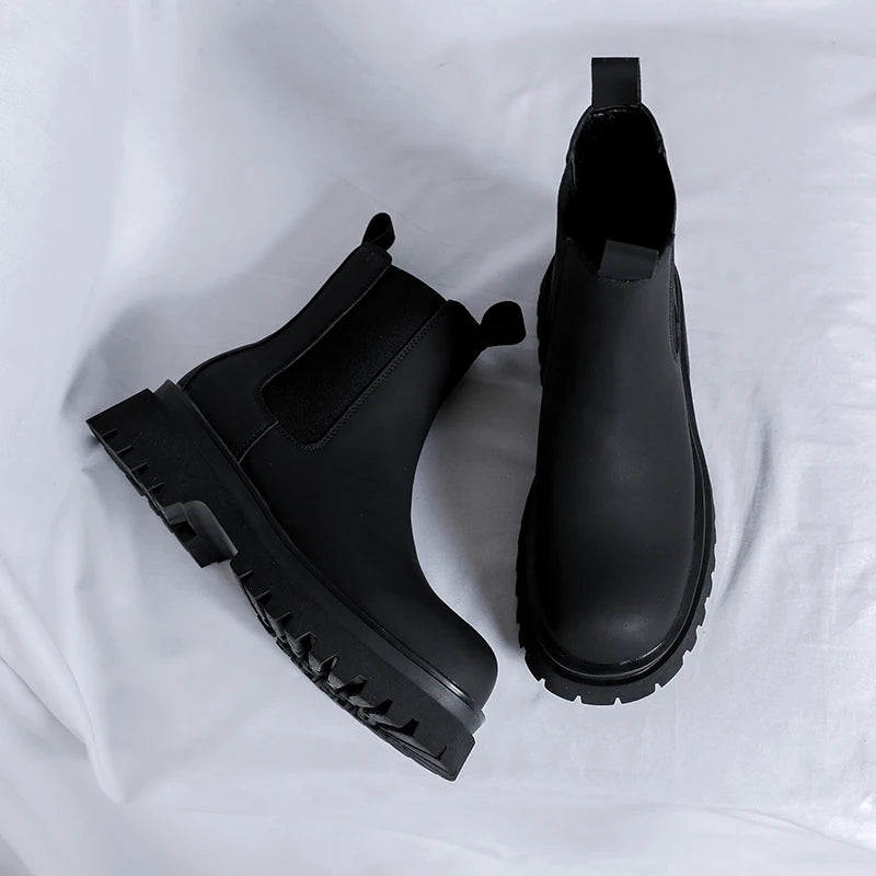 Men's Platform Black High Top Boots