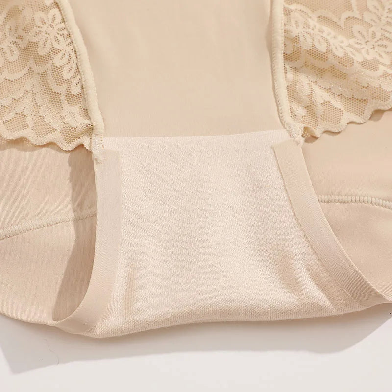 High Waist Tummy Control Panties - Women's Floral Lace Shaping Briefs (S-XXXL)