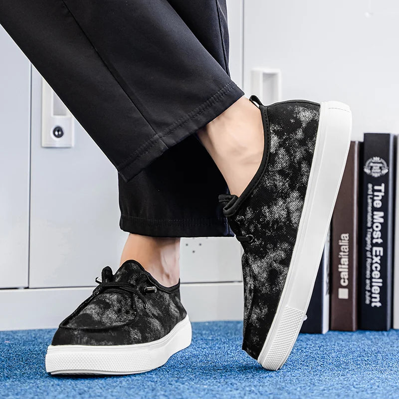 Men's Denim Casual Sneakers - Soft Skateboard Trainers