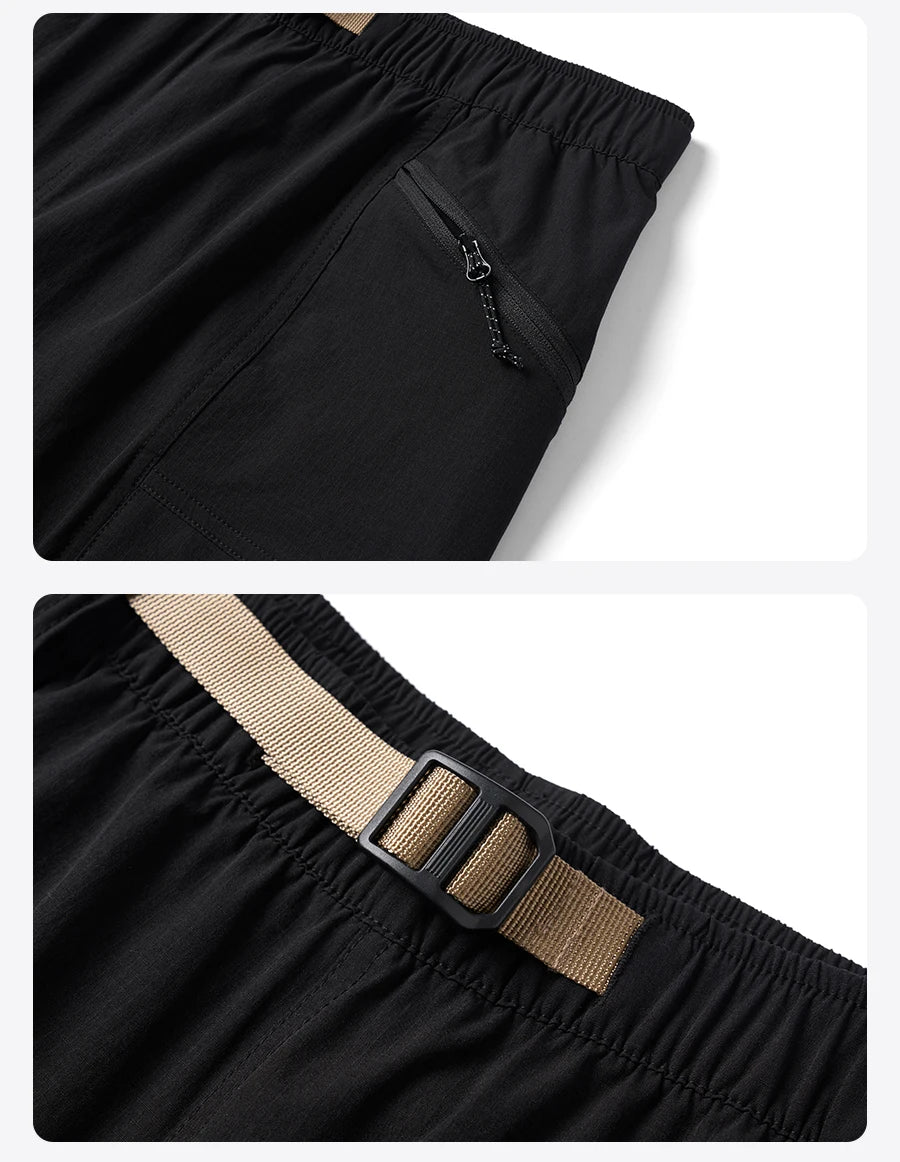 Men's  Summer Oversize 145gsm Elastic Quick Dry Fabric Elastic Waist Cargo  Shorts
