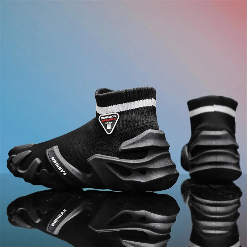 Men's Sports Mesh Slip On Comfortable High Top Shoes Sneakers