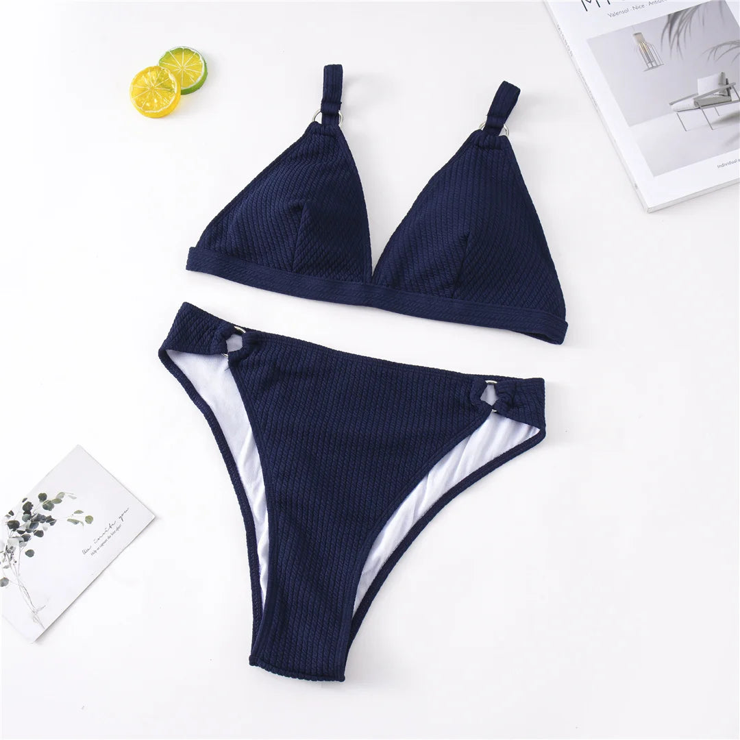 Women's Deep V Bikini Plus Size Swimwear  Swimsuit Two-pieces Bikini Set 0XL - 4XL