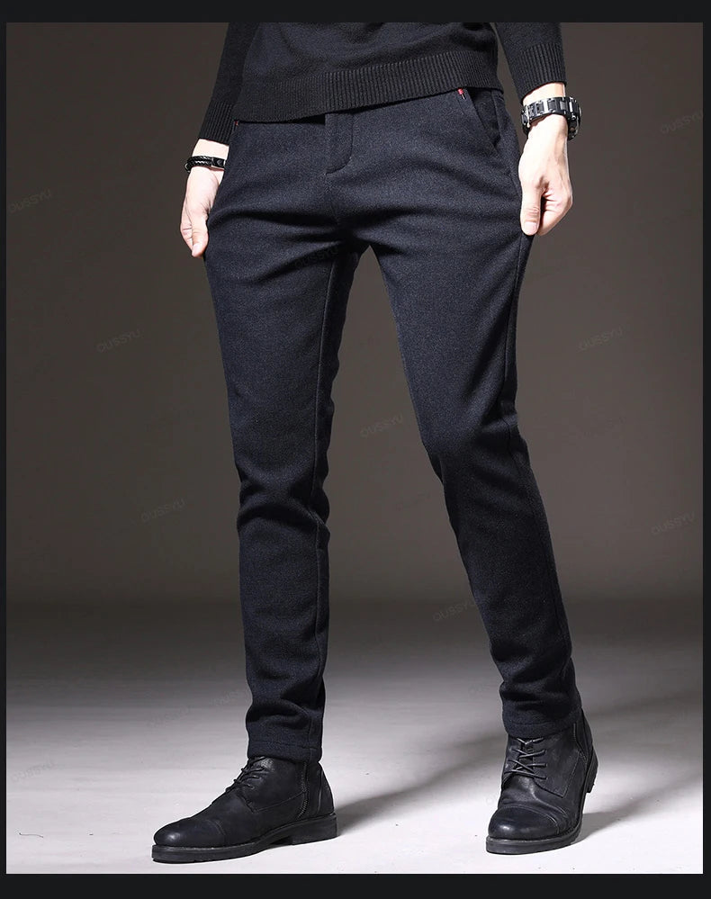 Men's Stretch Thick Cotton Trousers