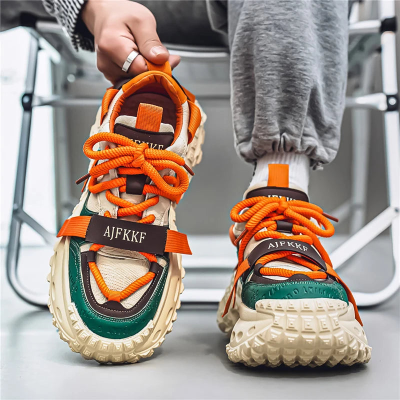 Men's Casual Platform Sports Shoes Lace Up Sneakers