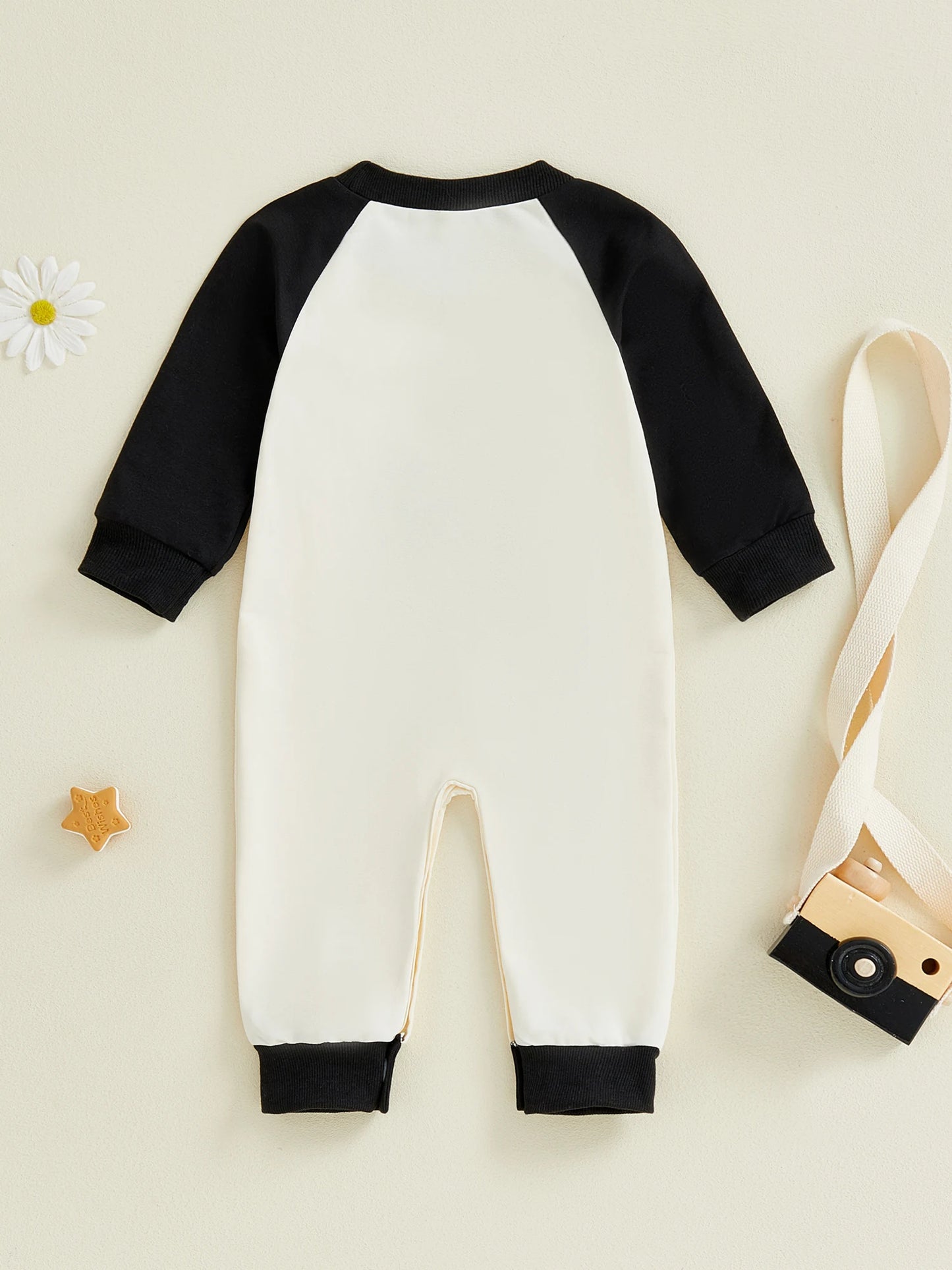 Newborn Baby Boys New Year Romper - Letter Embroidery Footless Pajamas