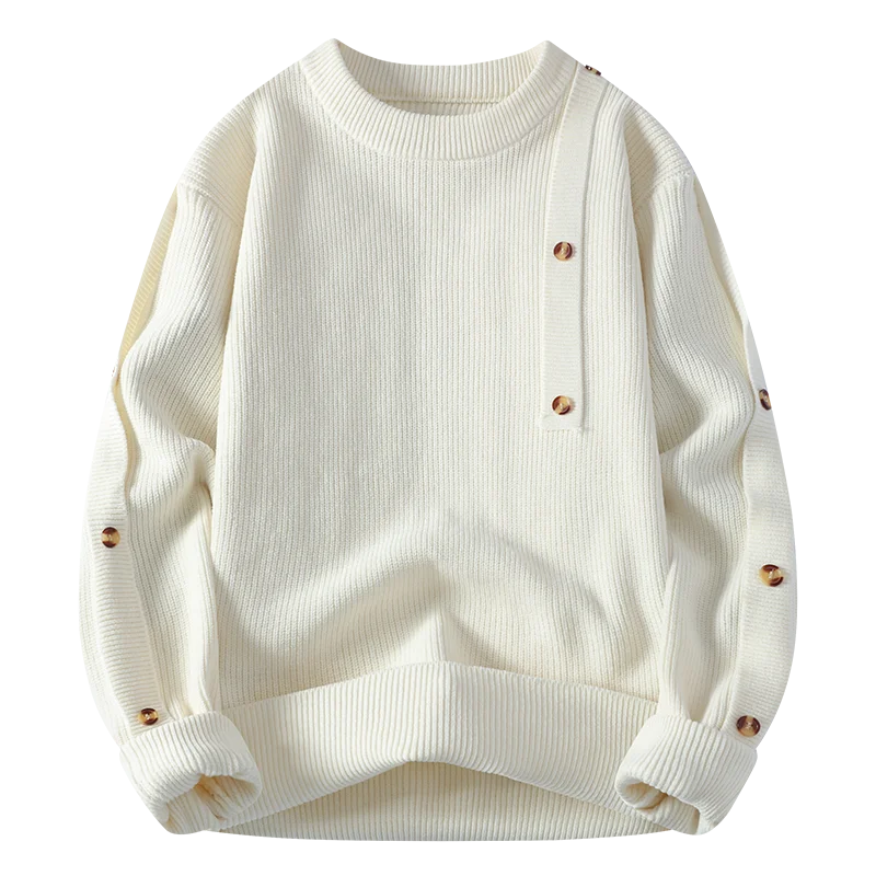 Mock Neck Knitted Sweater - Autumn Winter Warm Pullover Solid Colour