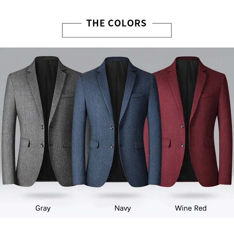Men's Business Casual Blazer - Solid Color Wedding Suit Jacket