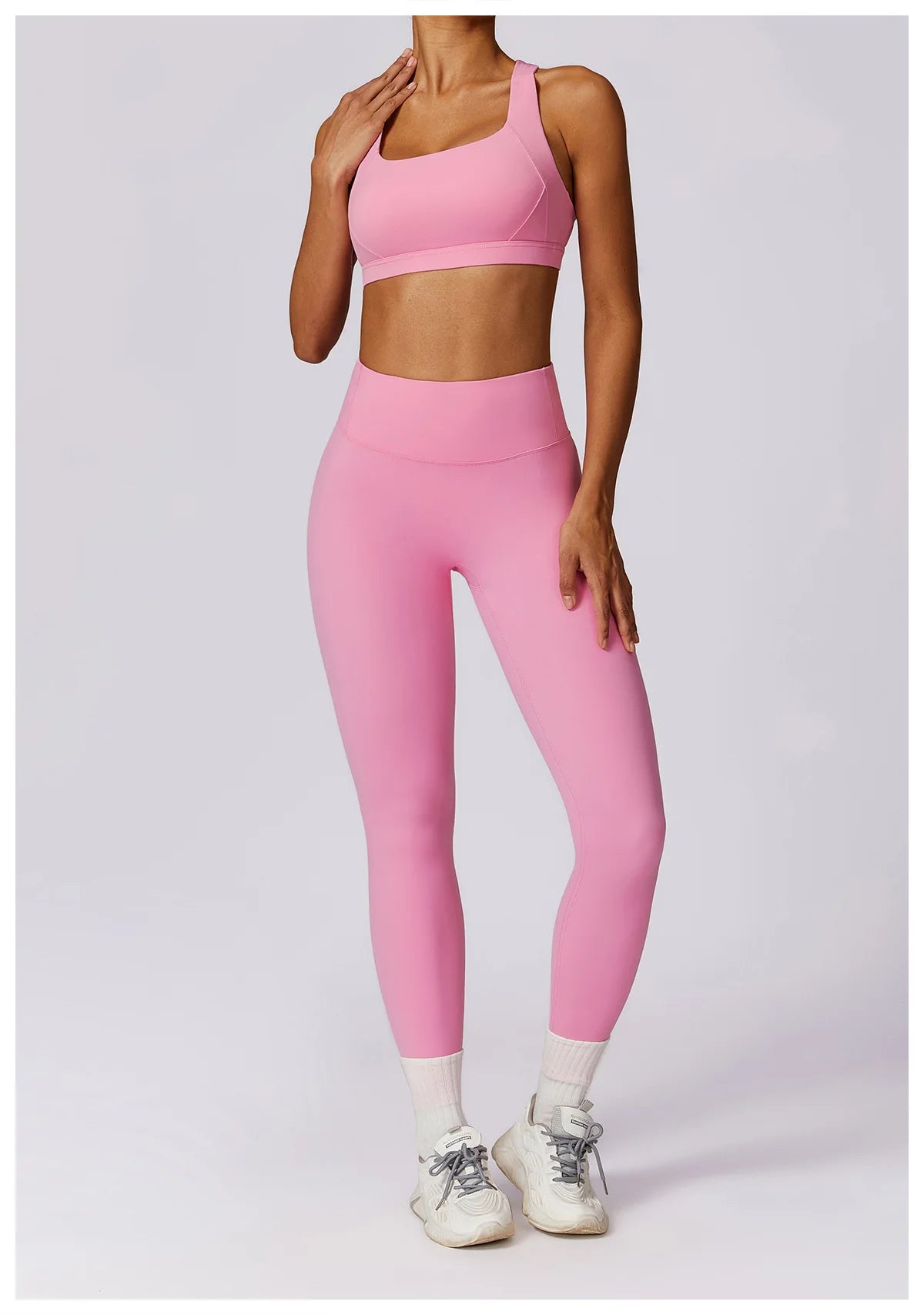 Women's 2Pcs Sports Fitness Tracksuit Workout Sportswear Quick-Drying Yoga Gym Yoga Set