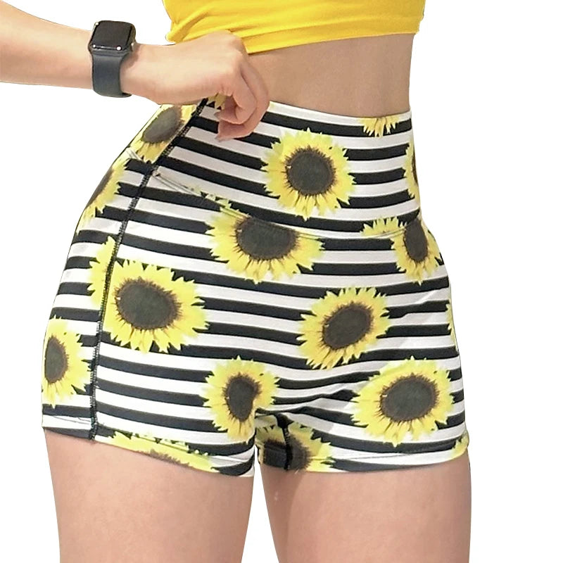 High Waist Printed Shorts