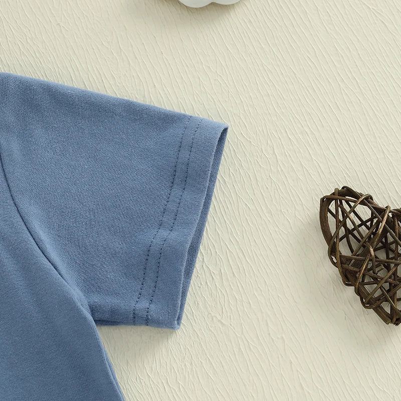 Casual Baby Boys Summer Clothes Set - Letter Embroidery T-Shirt & Shorts