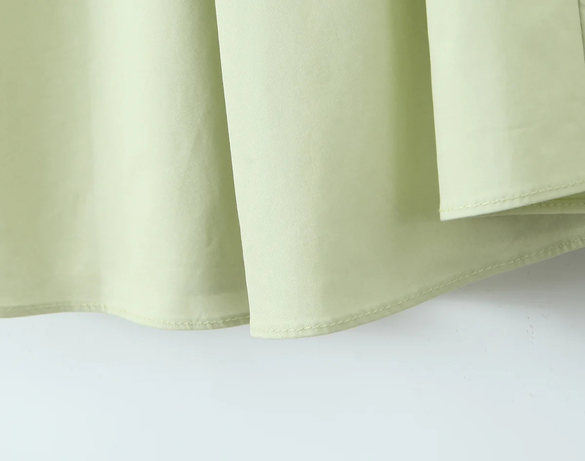 Backless Green Halter Dress - Elegant Low Waist A-Line Midi Dress