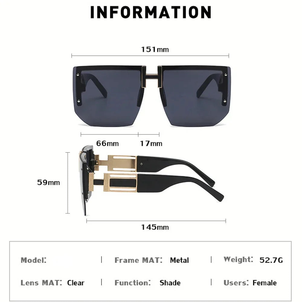 Women's Rimless Square Sunglasses