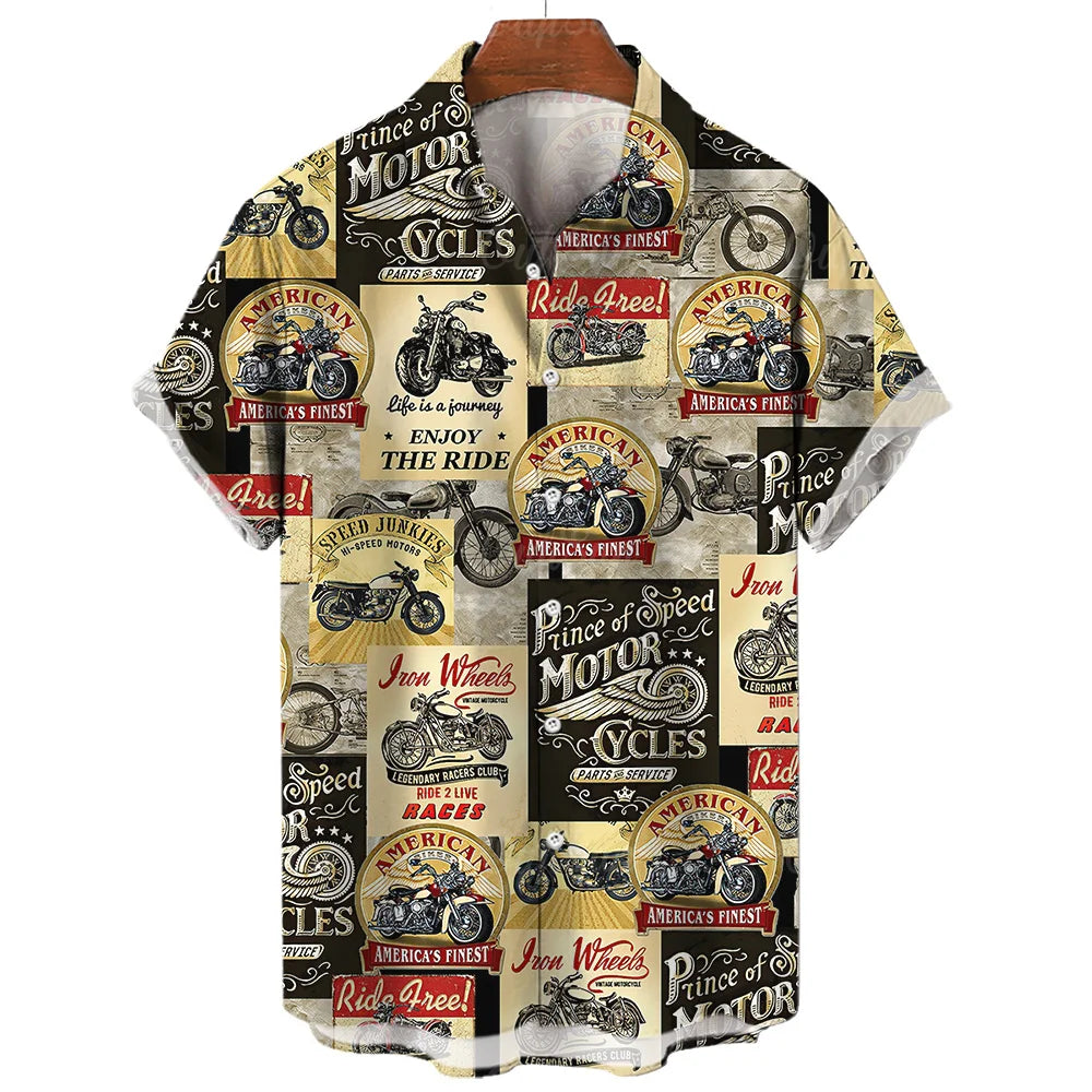 Vintage Men's Short Sleeve Summer Shirt