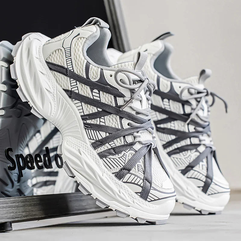 Men's Platform Strap Design Sneakers - High-Quality Sports Shoes