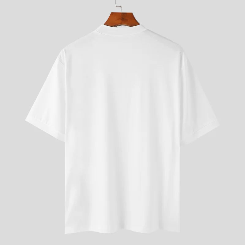 Men's Patchwork Round-neck Short Sleeve T- Shirt