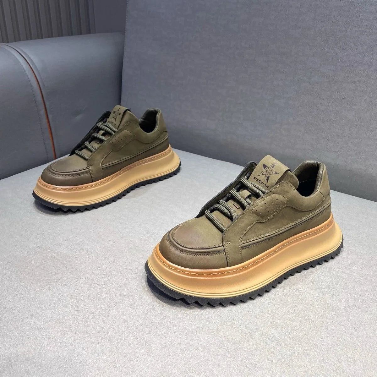 Men's Casual Platform Comfortable Skateboard Sports Shoes Lace Up Sneakers
