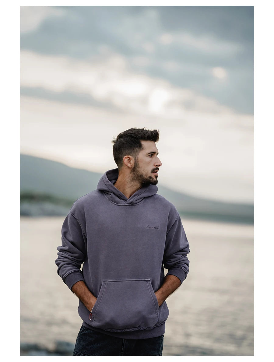 Men's 450gsm Fabric Washed Vintage Hoodie