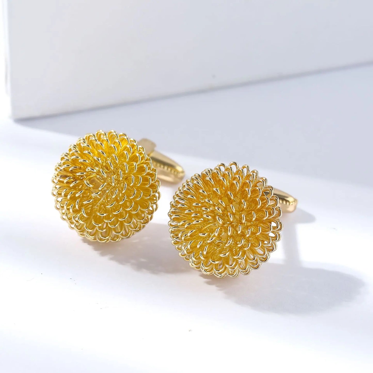 Premium Flower Cufflinks for Men - Round Wedding Shirt Accessories