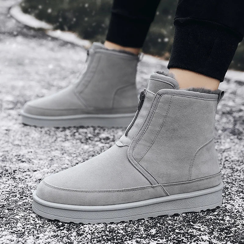 Men's Winter Snow Boots - Waterproof Fur-Lined Chelsea Boots