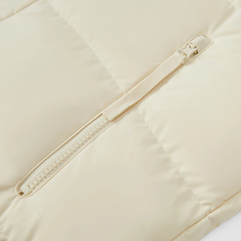 Mid-Length Down Jacket Men - Color Block Hooded Sports Style Winter Coat