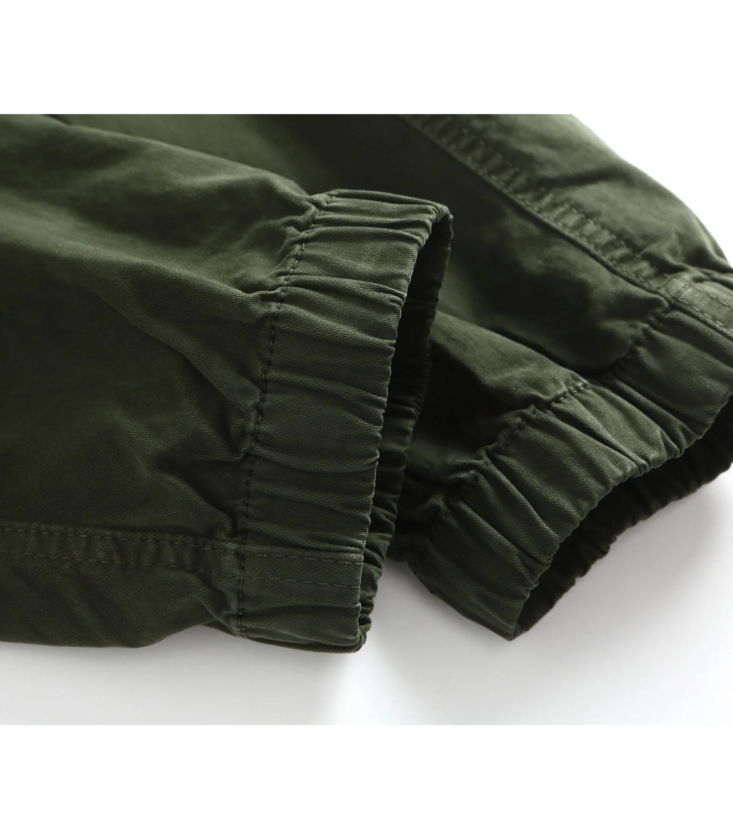 Men's Cotton Cargo Pants - Elastic Waist Multi-Pocket Joggers