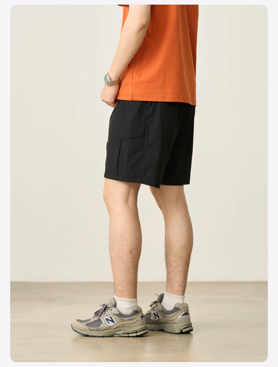 Men's  Summer Oversize 145gsm Elastic Quick Dry Fabric Elastic Waist Cargo  Shorts