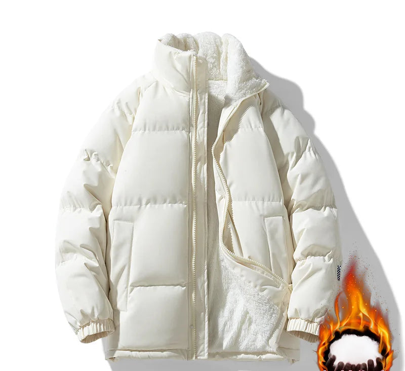 Men's Slim Fit Thickened Padded Jacket | Fur-Lined | Stand Collar | Bungee Hem | 8 Colours | S–XXXL