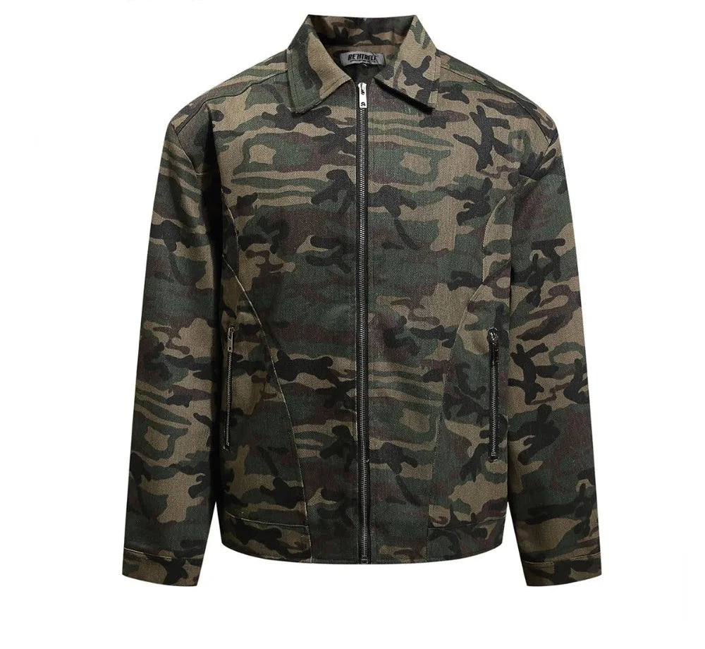 Men's Vintage Camouflage Detroit Varsity Jacket