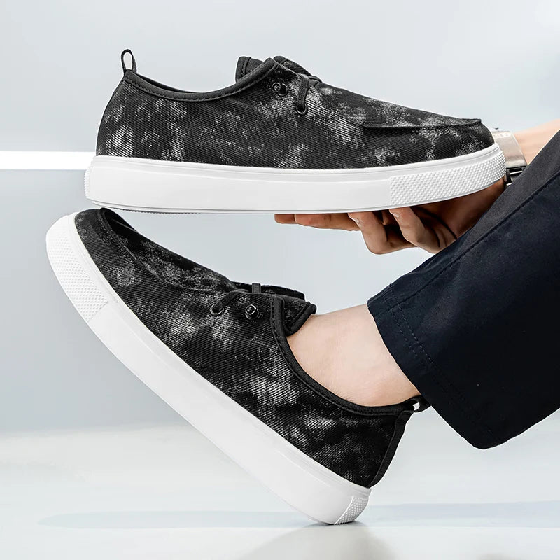 Men's Denim Casual Sneakers - Soft Skateboard Trainers