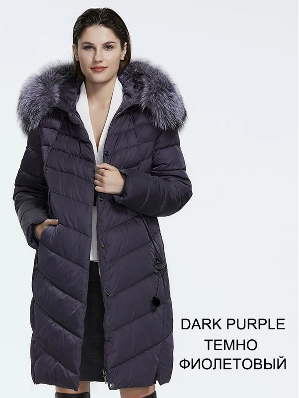 Winter Down Jacket with Fur Collar