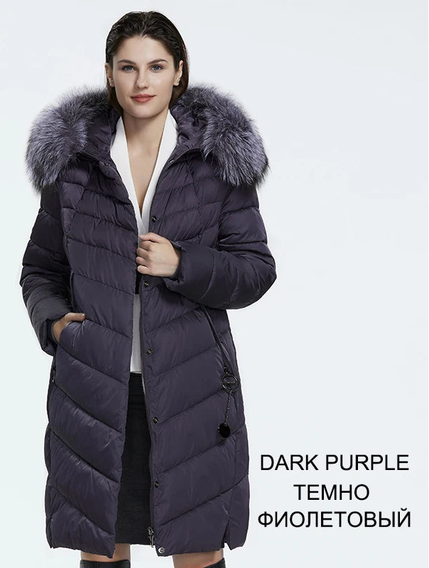 Winter Down Jacket with Fur Collar