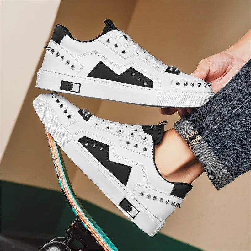 Men's Rivet Design Sneakers - Casual Sports Trainers