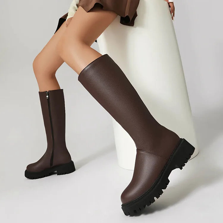 Faux Suede Ankle Boots - 5cm Flat Heel with Belt Buckle Detail