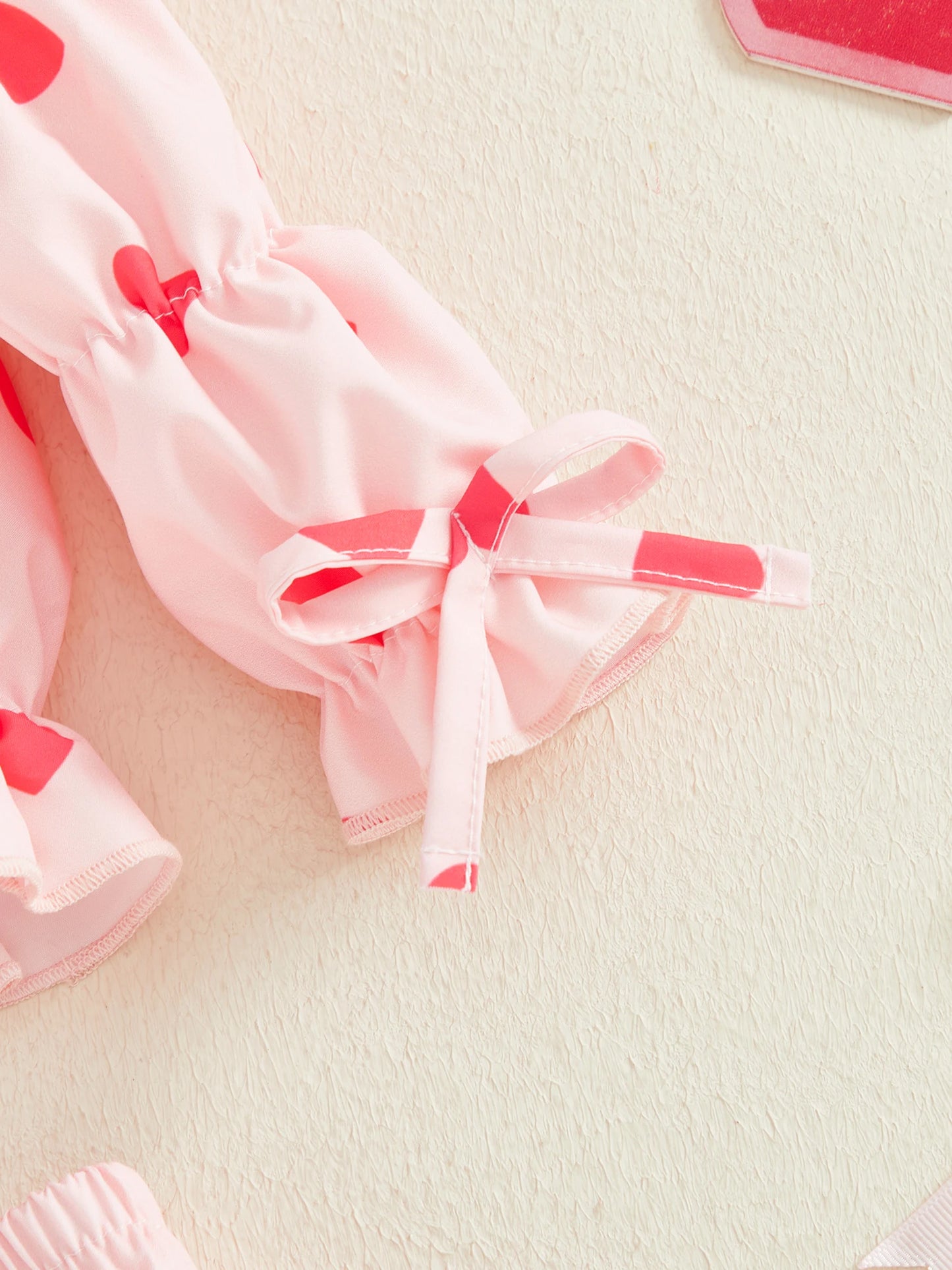 Valentine's Day Girls Outfit Set - Heart Print Off Shoulder Top & A-Line Skirt