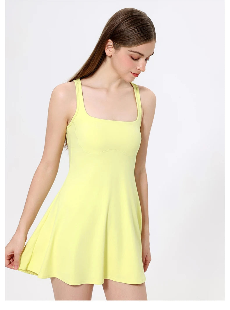Women's Tennis Dress - Quick Dry Athletic Skirt for Running & Gym