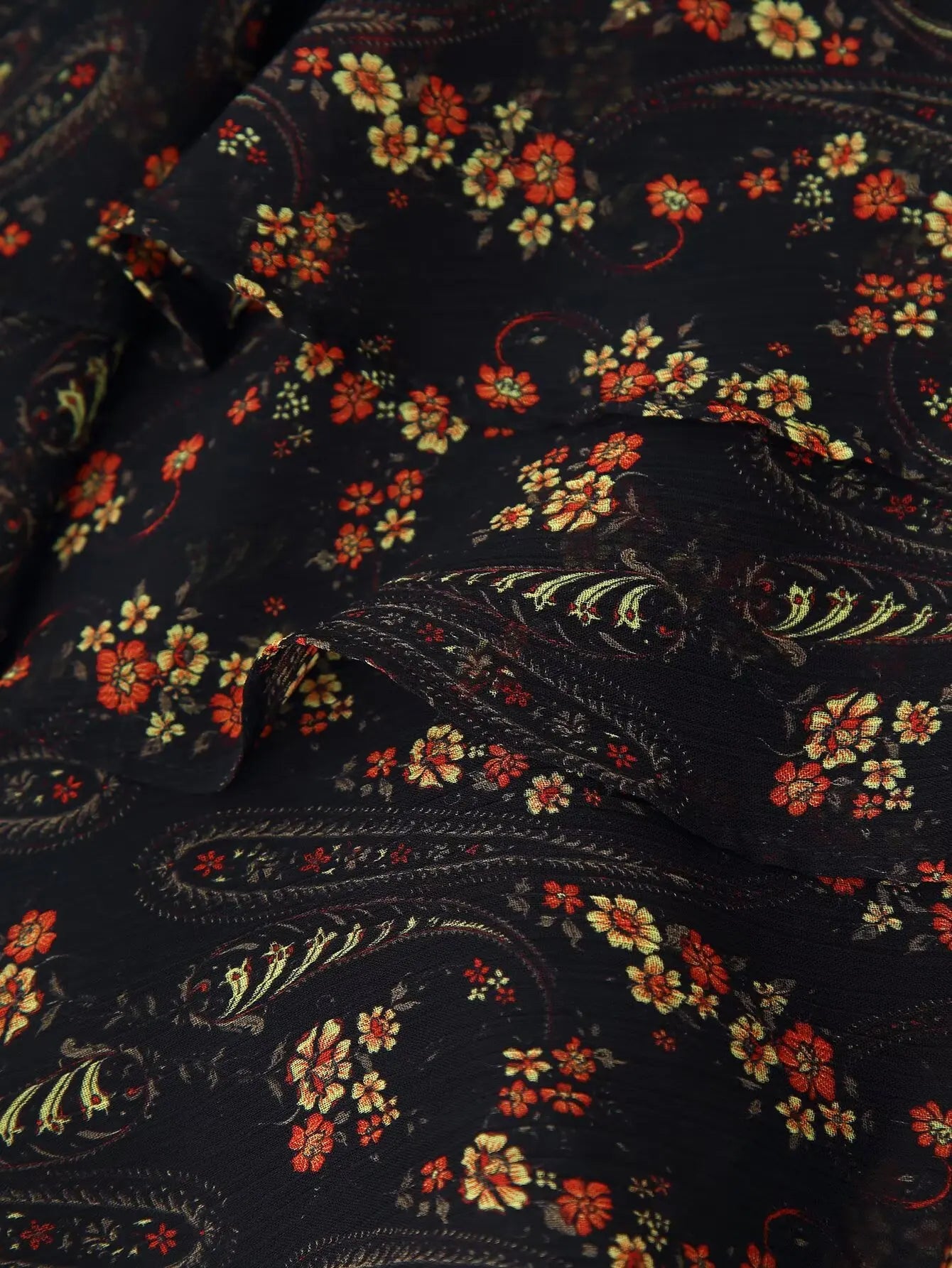 Floral Print High Neck Mini Dress - Long Sleeve Spring Autumn Dress