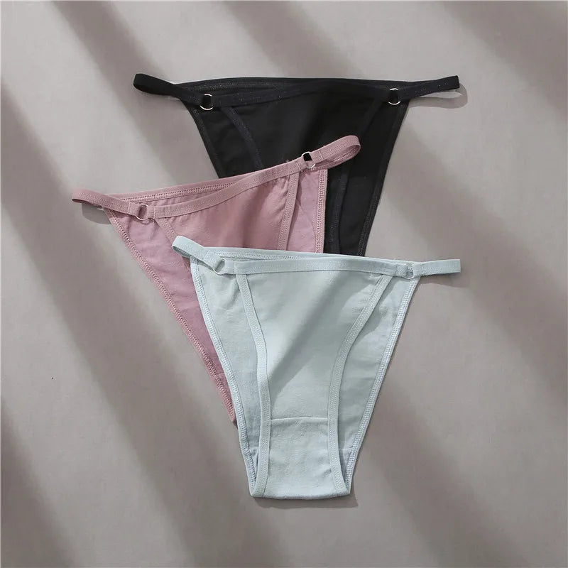 Women's Cotton Lace Briefs 3-Piece Set - Comfortable Underwear