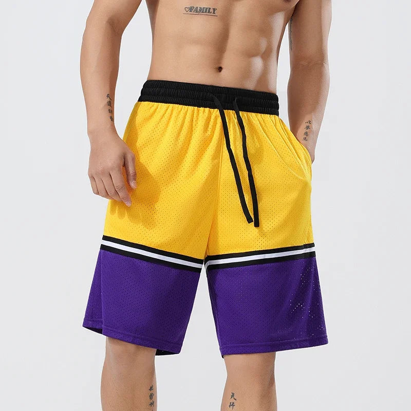 Men's Gym Casual Quick Dry Basketball Football Sweatpants Running Sports Pants Breathable Fitness Jogging Shorts