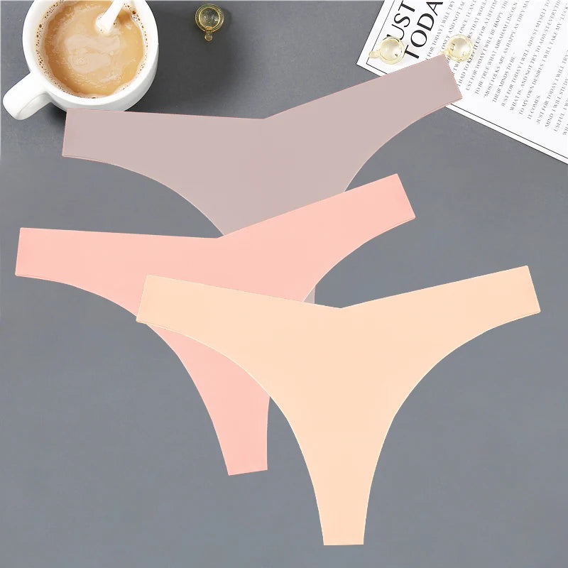 Women's Seamless V-Shaped Thong - Low Waist Soft Underwear