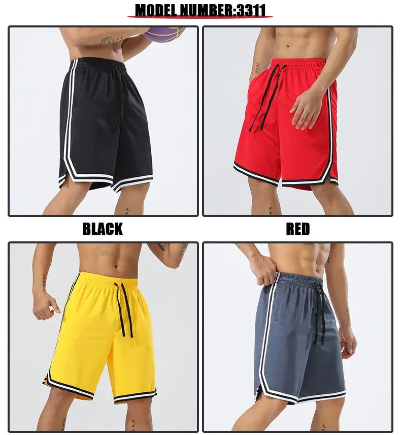 Men's Jogging Sweatpants Fitness Training Short Bodybuilding Lightweight Loose Fitting Lace Up Gym Basketball Shorts