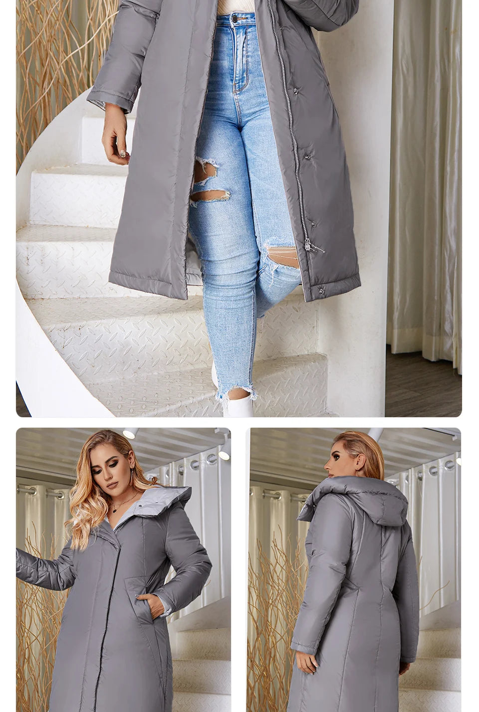 Women's Long Hooded Parka