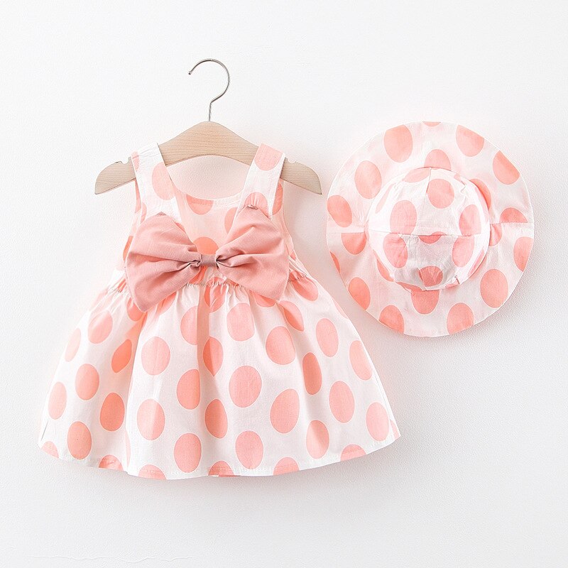 Girl's Ruffles Sleeves Cotton Dress with Hat