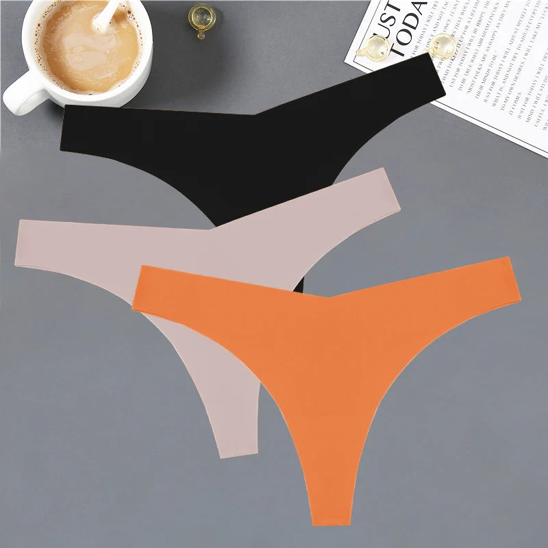 Women's Seamless V-Shaped Thong - Low Waist Soft Underwear