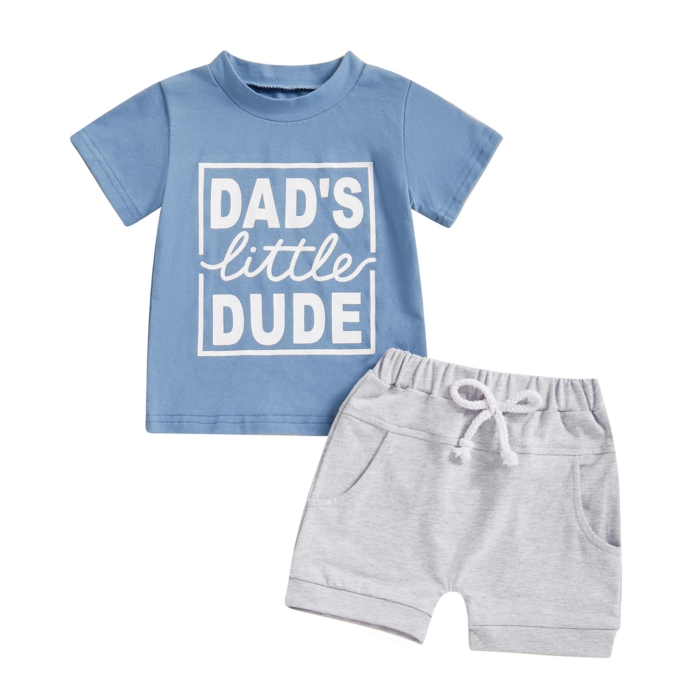 0-3Y Infant Baby Boys Summer Clothes Sets Short Sleeve O Neck Letter Print Tops and Solid Color Shorts Sets