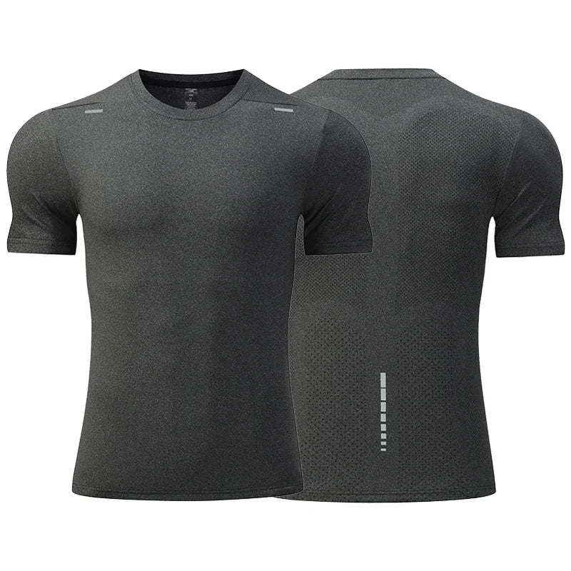 Men's Summer Loose Breathable Short Sleeve Quick Dry Running Fitness  Muscle T-Shirt